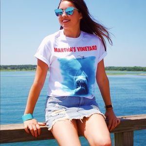 Cropped Martha’s Vineyard Jaws T-Shirt